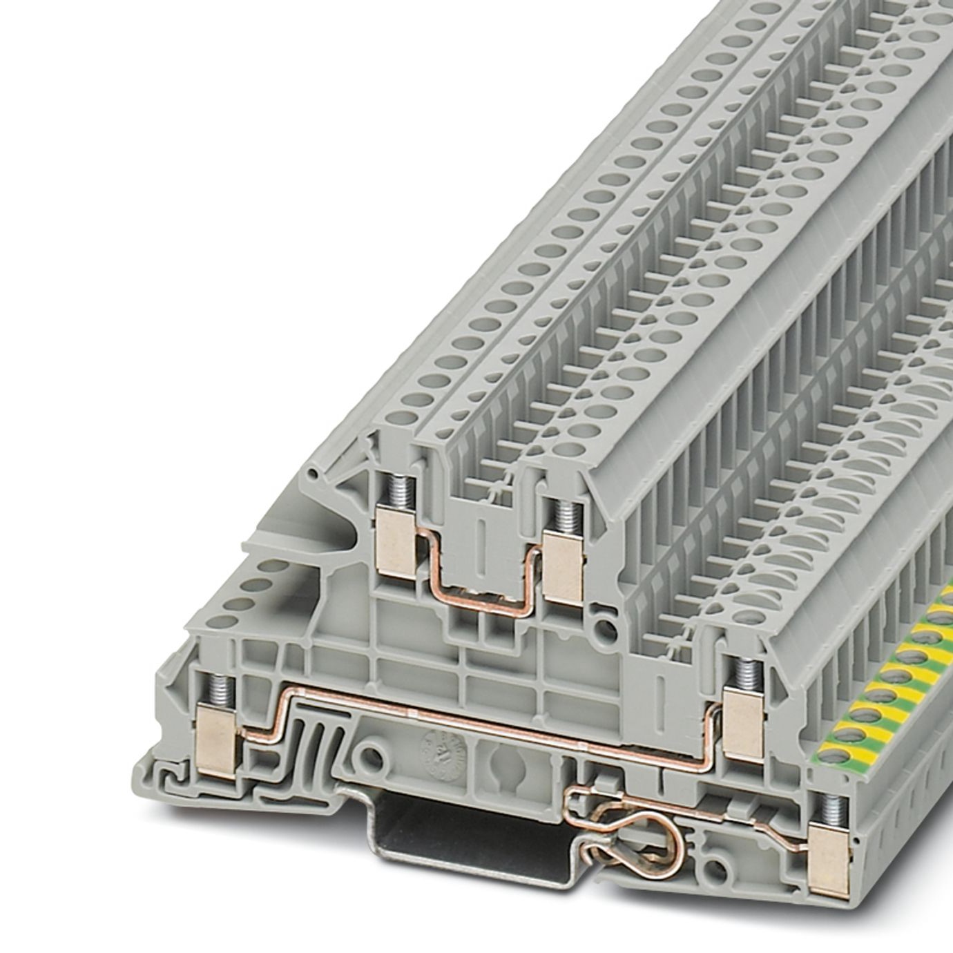 Phoenix Contact UTI 2.5-PE/L/L Series Grey DIN Rail Terminal Block, 0.2 → 4mm², Triple-Level, Screw Termination