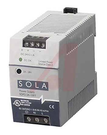 SolaHD SDP Switched Mode DIN Rail Power Supply, 85 → 264 V ac / 90 → 375V dc ac, dc Input, 5V dc dc