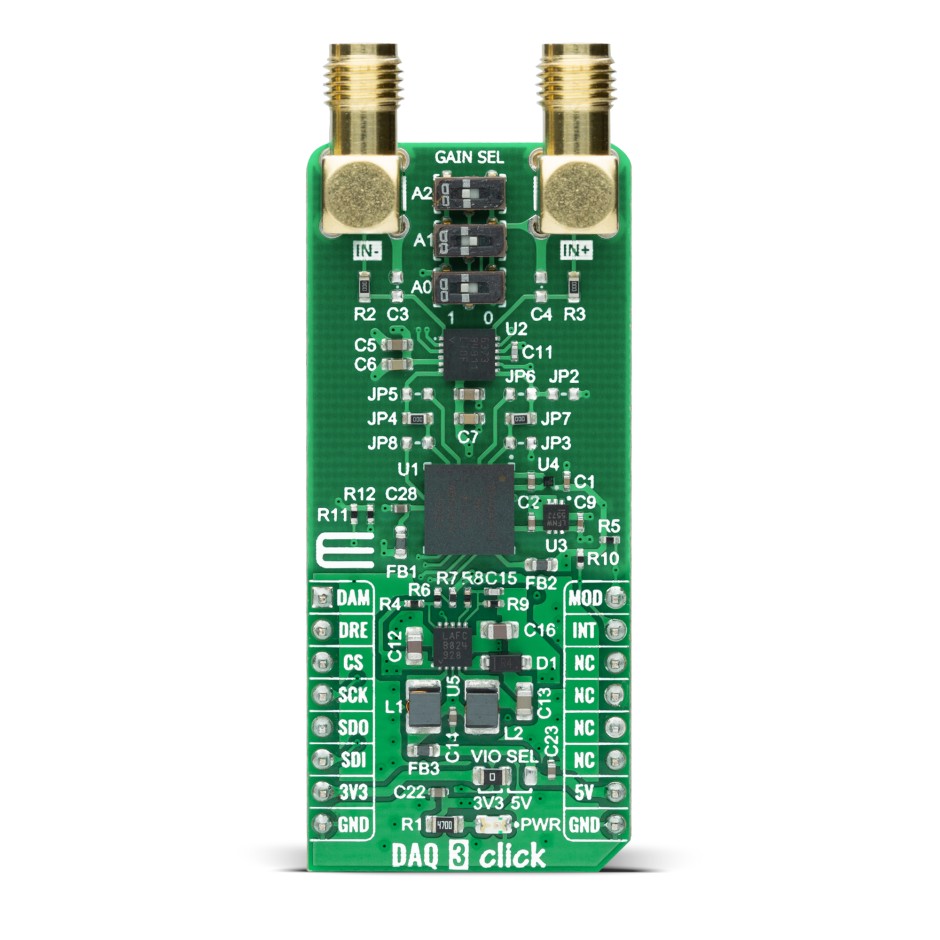 MikroElektronika MIKROE-4486, DAQ 3 Click Data Acquisition Sensor Add-On Board for Automatic test equipment, Digital