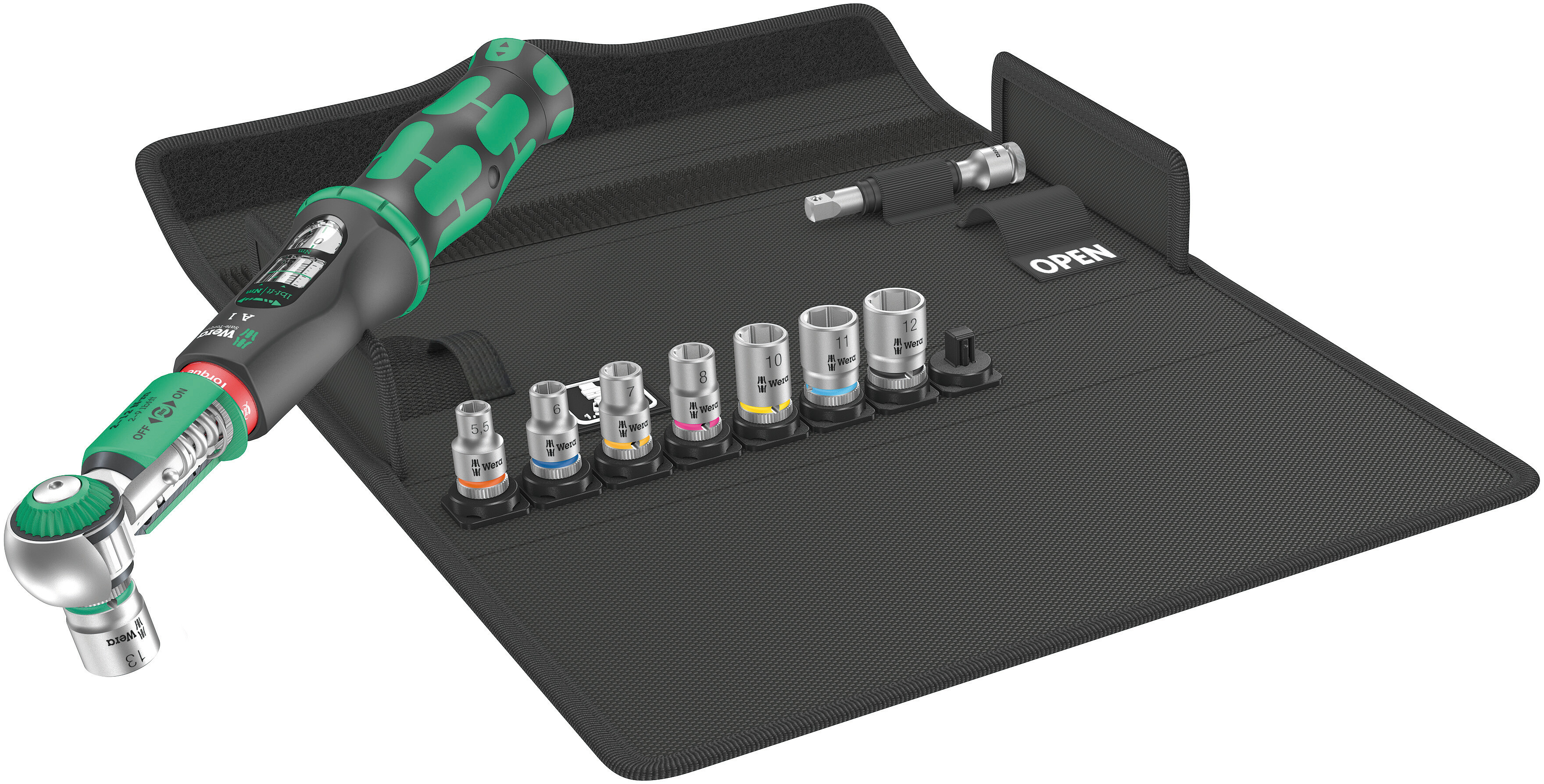 Wera Safe-Torque A 1 Set 1 Click Torque Wrench Set, 2 → 12Nm, 1/4 in Drive, Square Drive