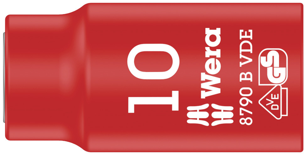Wera 3/8 in Drive 10mm Insulated Standard Socket, 6 point, VDE/1000V, 46 mm Overall Length