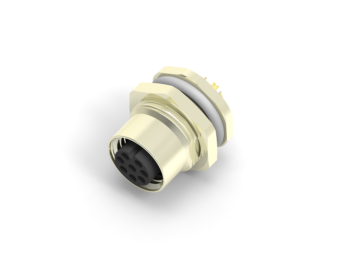 TE Connectivity Circular Connector, 8 Contacts, Rear, M12 Connector, Socket, Female, IP67, M12 Series