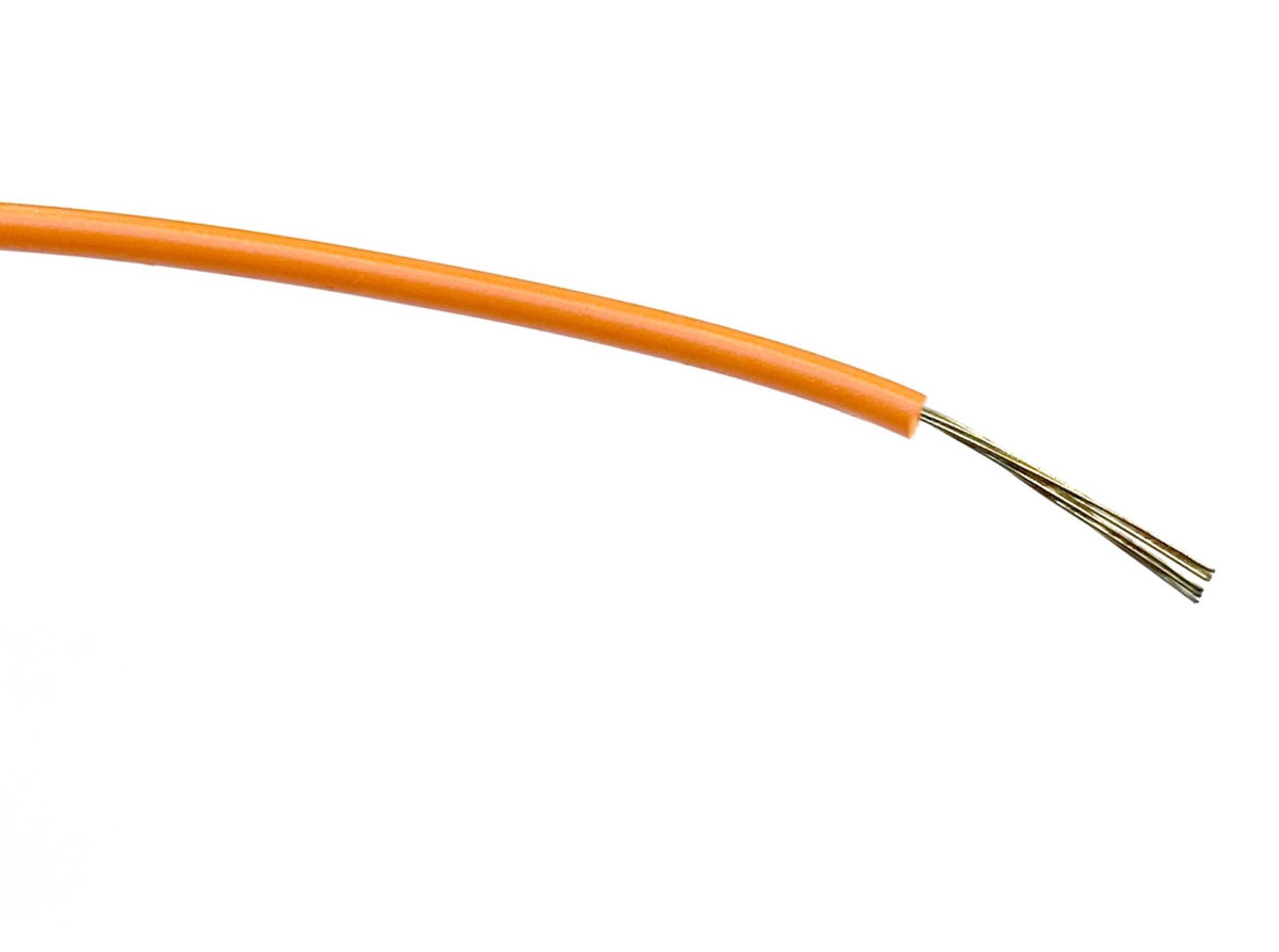 RS PRO Orange 0.2mm² Hook Up Wire, 24 AWG, 7/0.2 mm, 100m, PVC Insulation