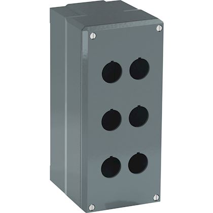 ABB Grey Aluminium Modular Metal Push Button Enclosure - 6 Hole