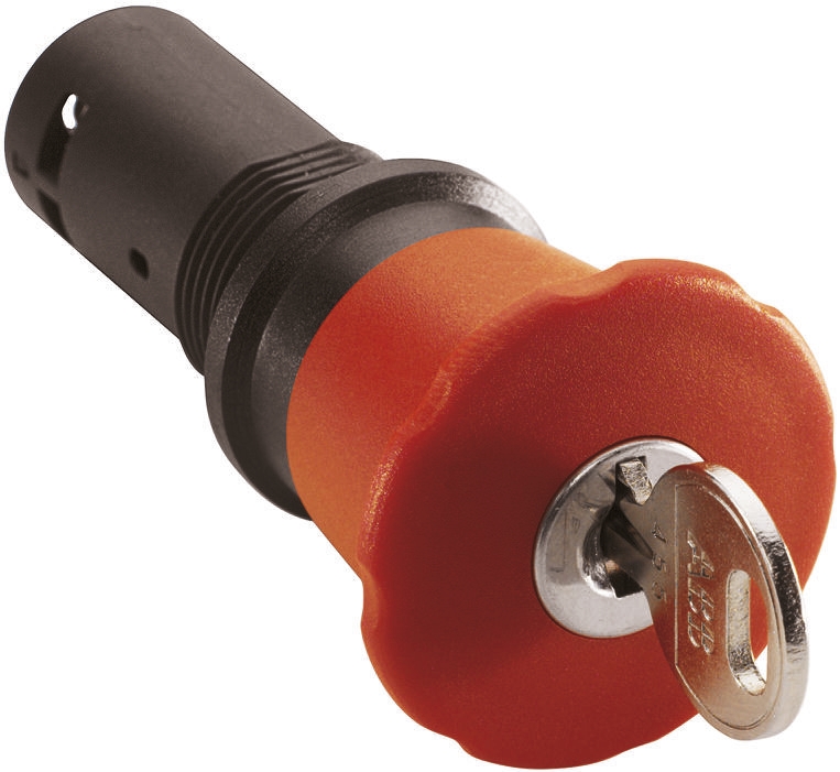 ABB 1SFA Series Key Release Emergency Stop Push Button, Panel Mount, 22mm Cutout, SPDT, IP66, IP67, IP69K