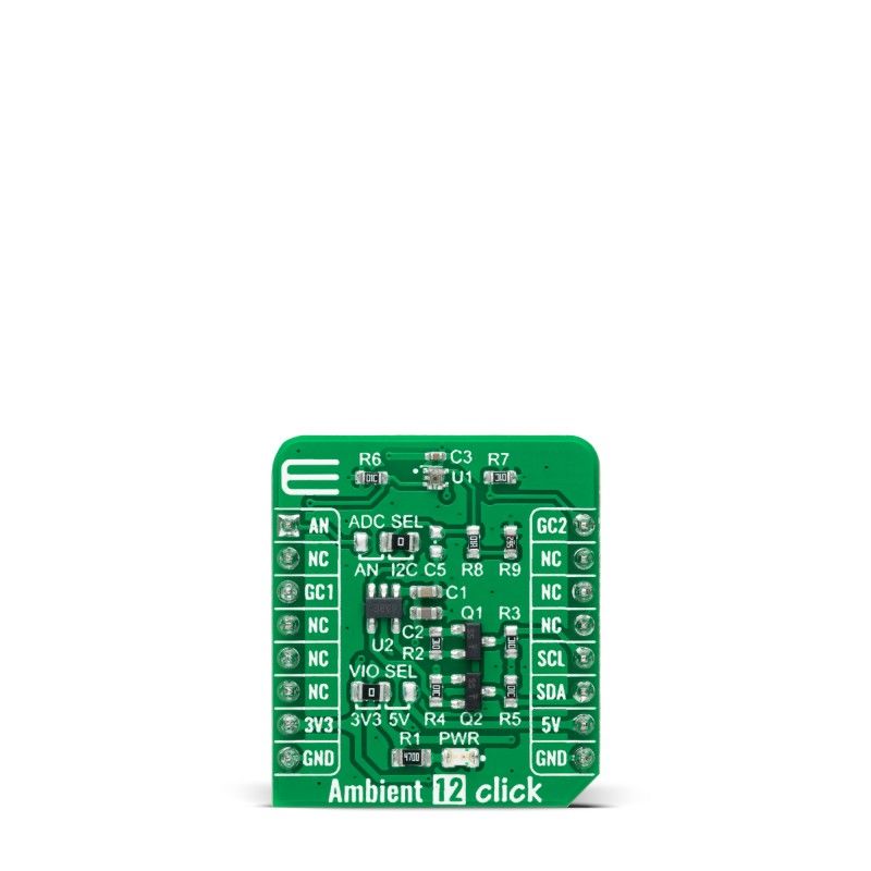 MikroElektronika Ambient 12 Click Ambient Light Sensor Add On Board for MCP3221, BH1620FVC mikroBUS Socket