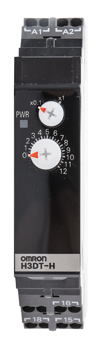 Omron H3DT Series DIN Rail Mount Timer Relay, 200 → 240V ac, 2-Contact, 1 → 120s, 1-Function, SPDT