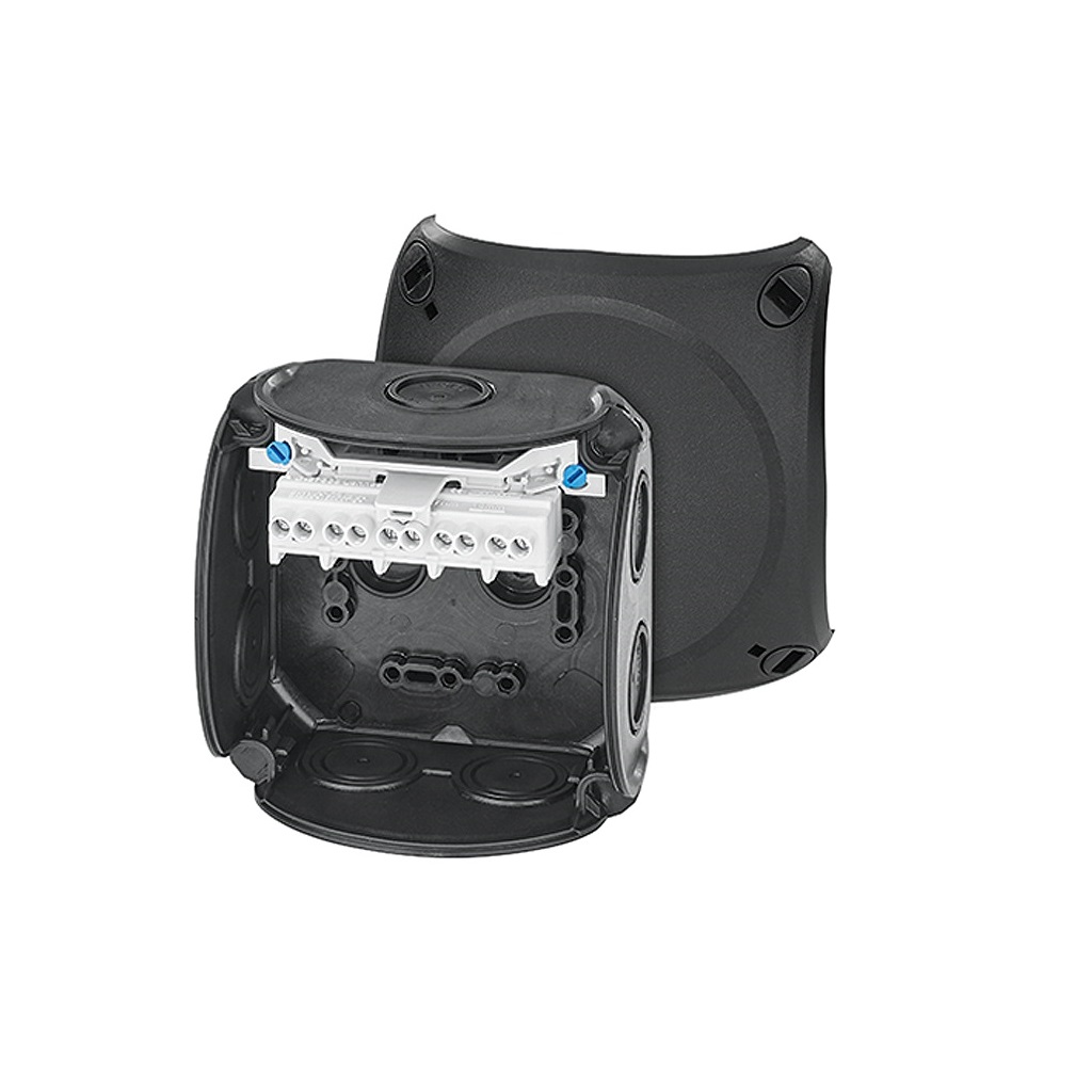 HENSEL DK Series Black Polypropylene Terminal Box, IP66, 5 Terminals, 70 x 104 x 104mm