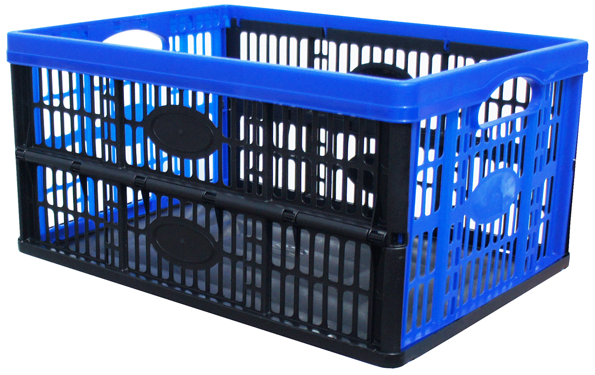 Viso 30L Blue PP Medium Folding Crate, 235mm x 475mm x 350mm