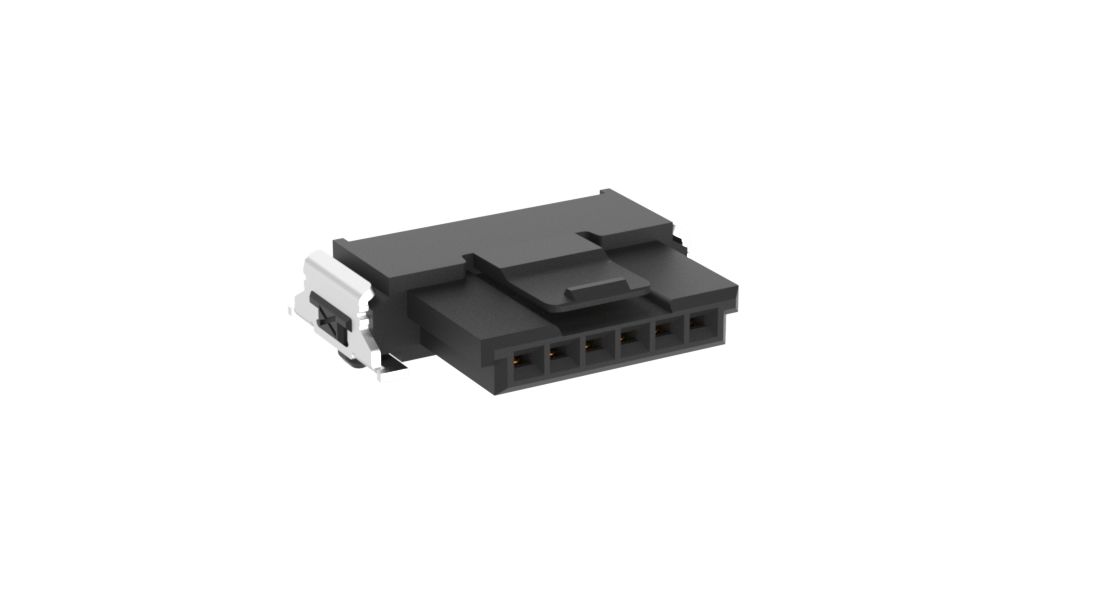 ERNI SMC Series Right Angle Surface Mount PCB Socket, 6-Contact, 1-Row, 1.27mm Pitch