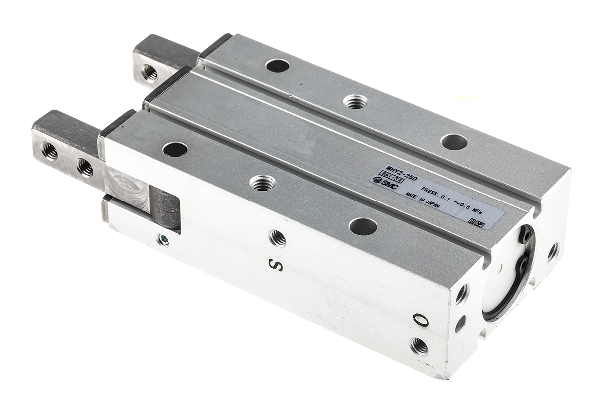 SMC 2 Finger Double Action Pneumatic Gripper, MHY2-25D, Angle Gripping Type