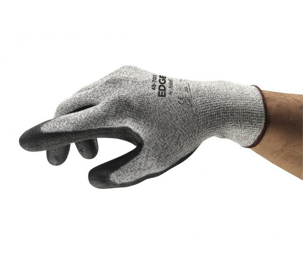 Ansell Edge Grey Nylon Nylon Work Gloves, Size 9, Polyurethane Coating