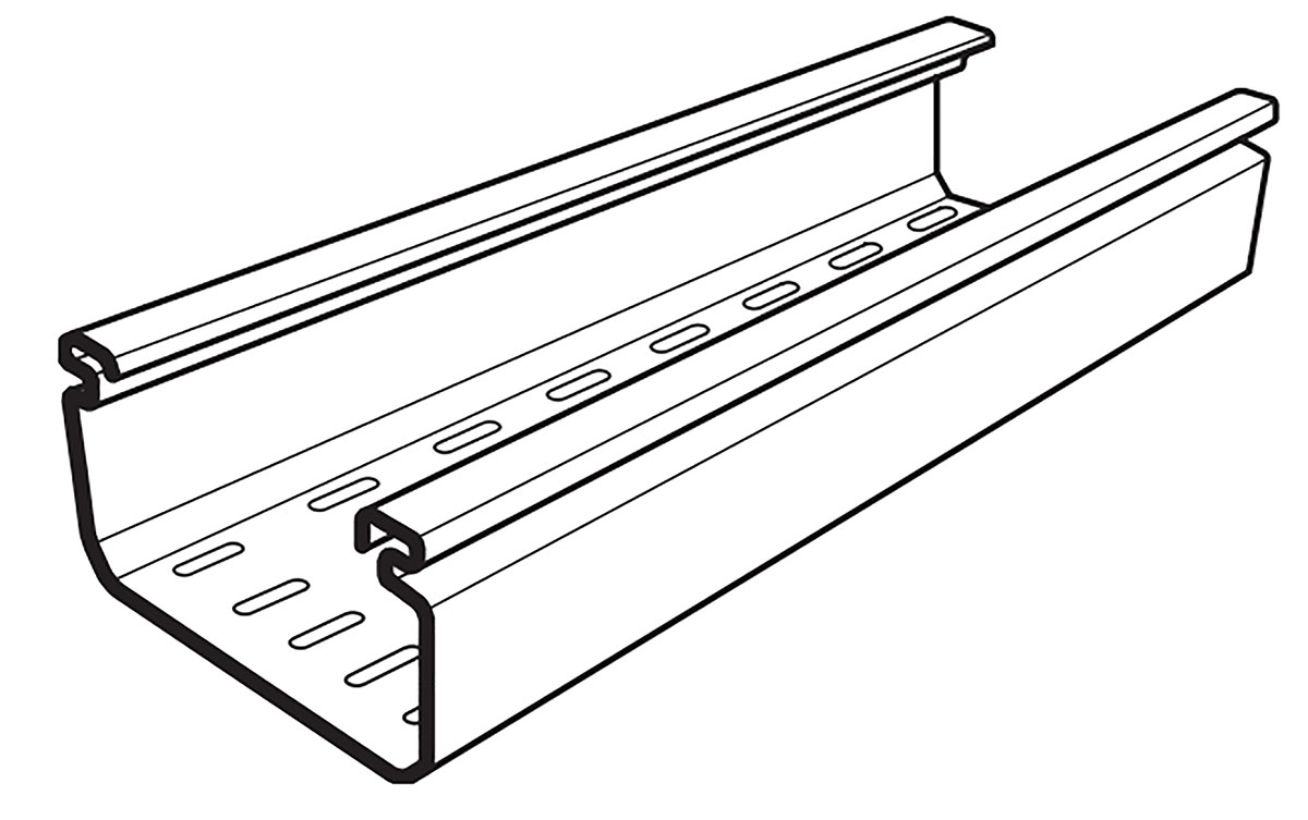 Cablofil International Perforated Cable Tray, PVC 3m x 75 mm x 50mm
