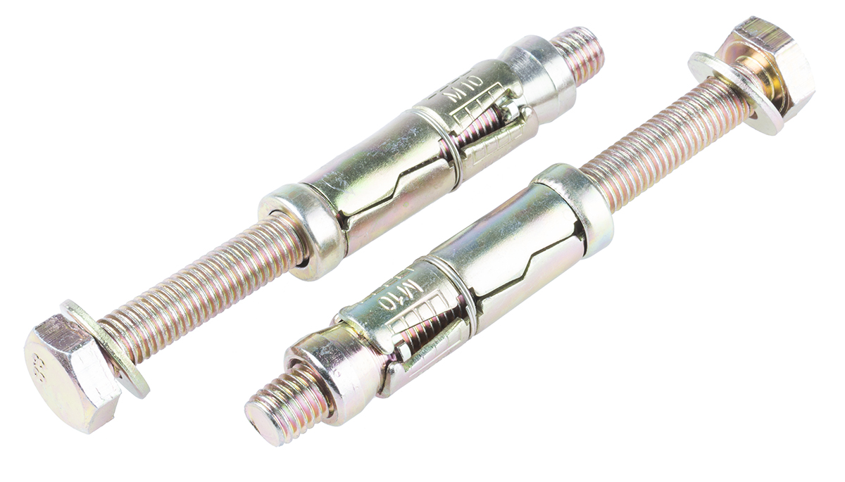 RS PRO Carbon Steel Shield Anchor Loose Bolt M10 x 60mm, 16mm Fixing Hole