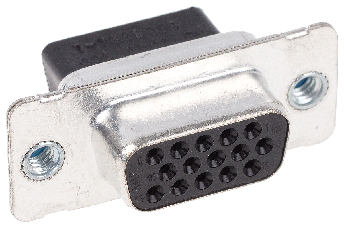 TE Connectivity Amplimite HDP-22 15 Way Cable Mount D-sub Connector Socket