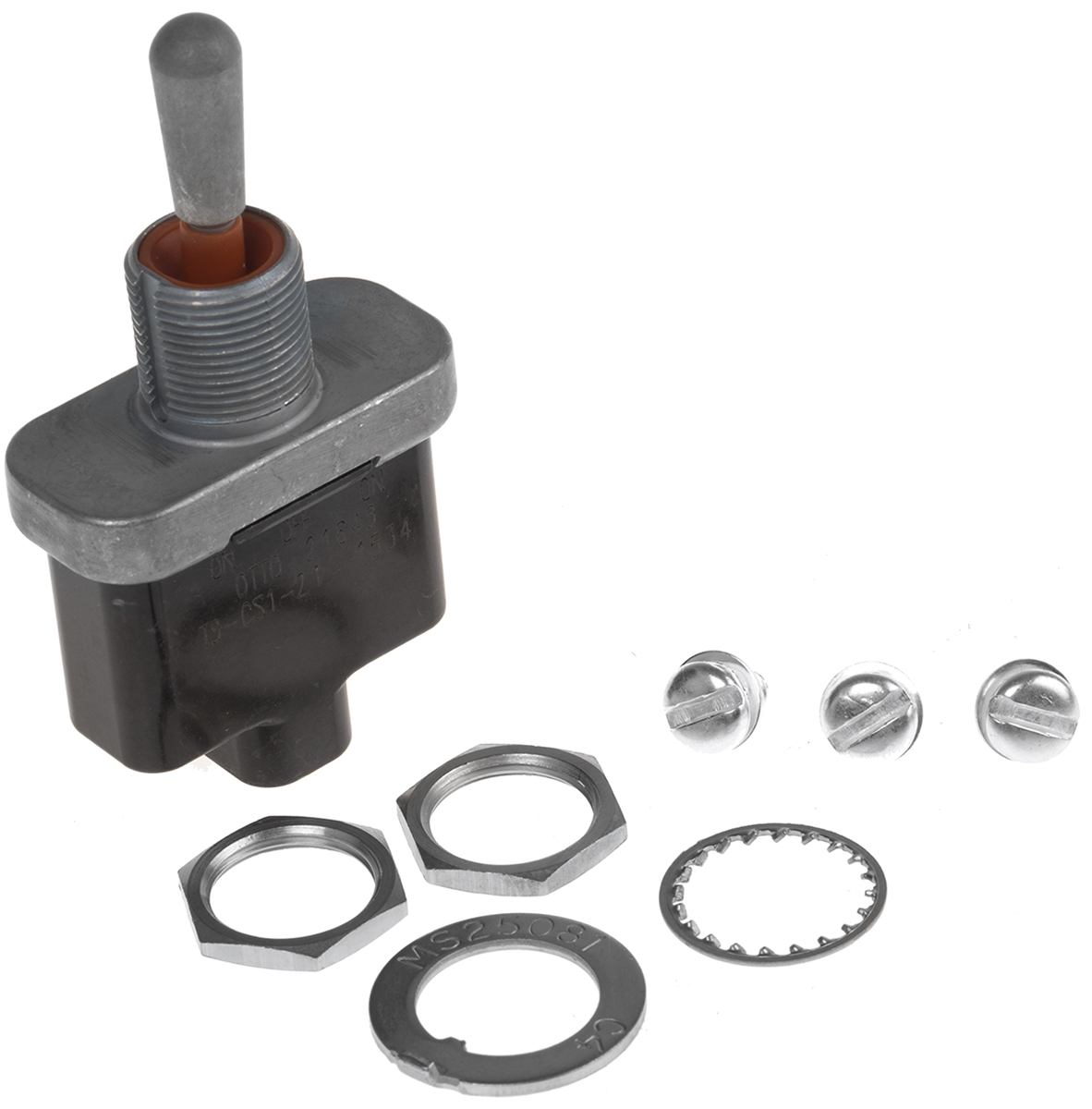 Otto Toggle Switch, Panel Mount, On-Off-On, SPDT, Screw Terminal