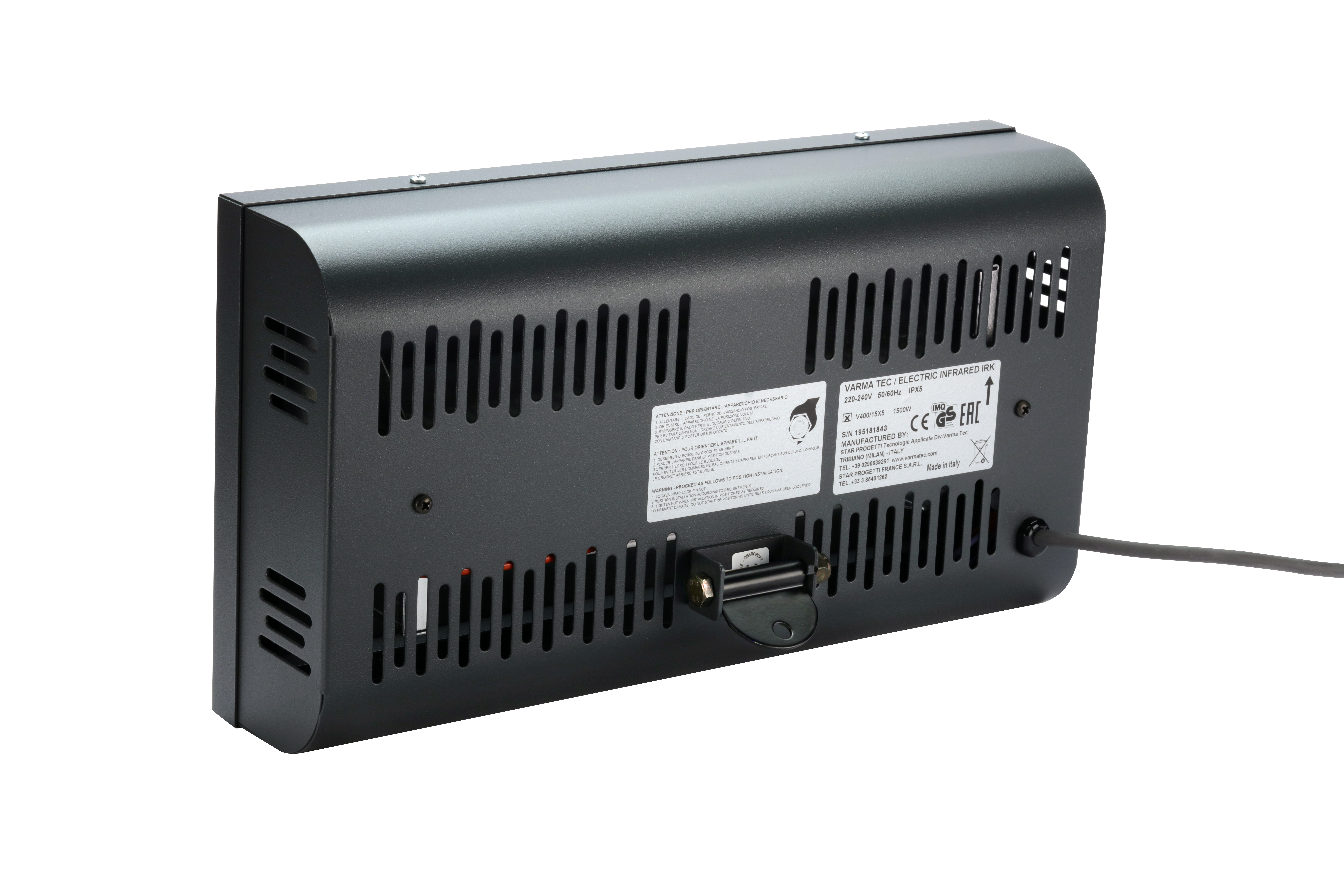 Star Progetti 2kW Infrared Heater, Ceiling Mounted, Wall Mounted, Type F - Schuko plug