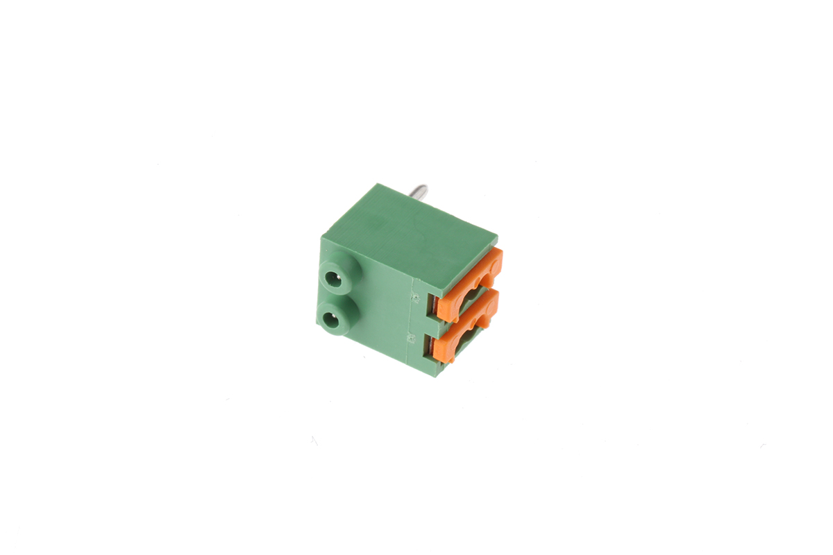 Phoenix Contact FK-MPT 0.5/2-3.5-H Series PCB Terminal Block, 2-Contact, 3.5mm Pitch, Through Hole Mount, 1-Row, Spring