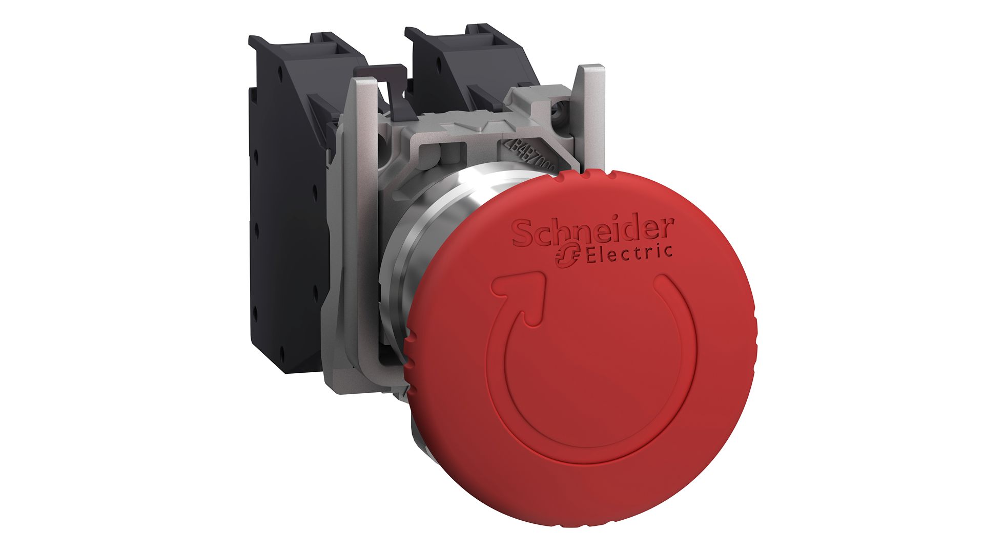 Schneider Electric Harmony Series Emergency Stop Push Button, Slow Break, Panel Mount, 22.5mm Cutout, 1 NO + 1 NC, IP65