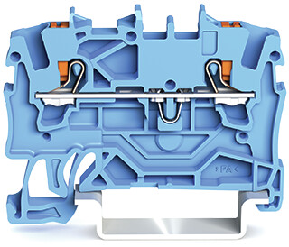 WAGO 2201-1204 TOPJOB S, 2201 Series Blue, 1.5mm², Single-Level, Push-In Cage Clamp Termination, ATEX, IECEx