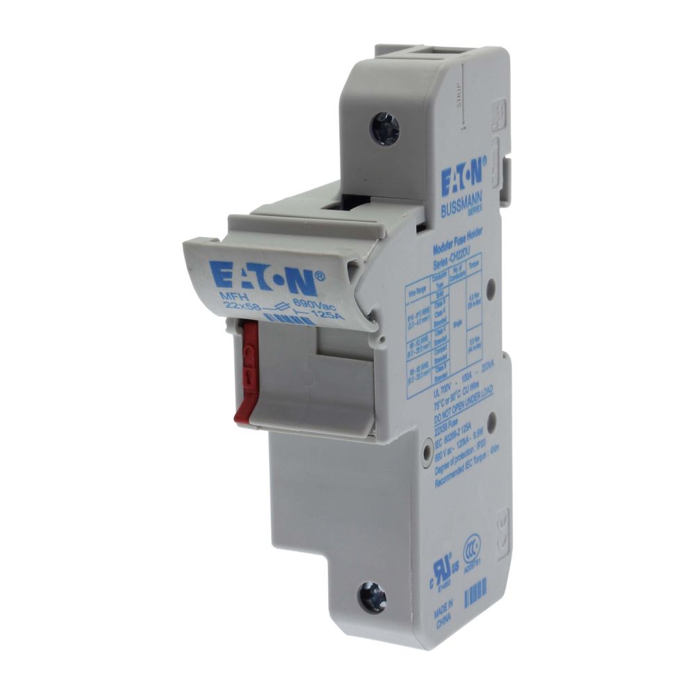 Eaton 125A Fuse Holder for 22.2 x 58mm Fuse, 1P, 700/1000V ac/dc