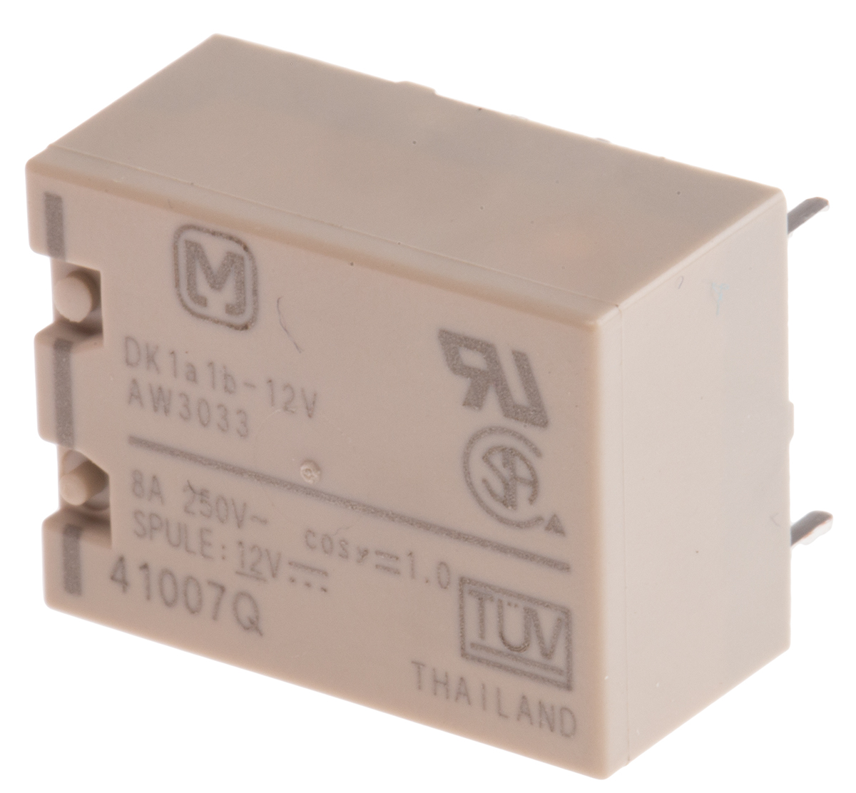 Panasonic PCB Mount Power Relay, 12V dc Coil, 8A Switching Current, DPST