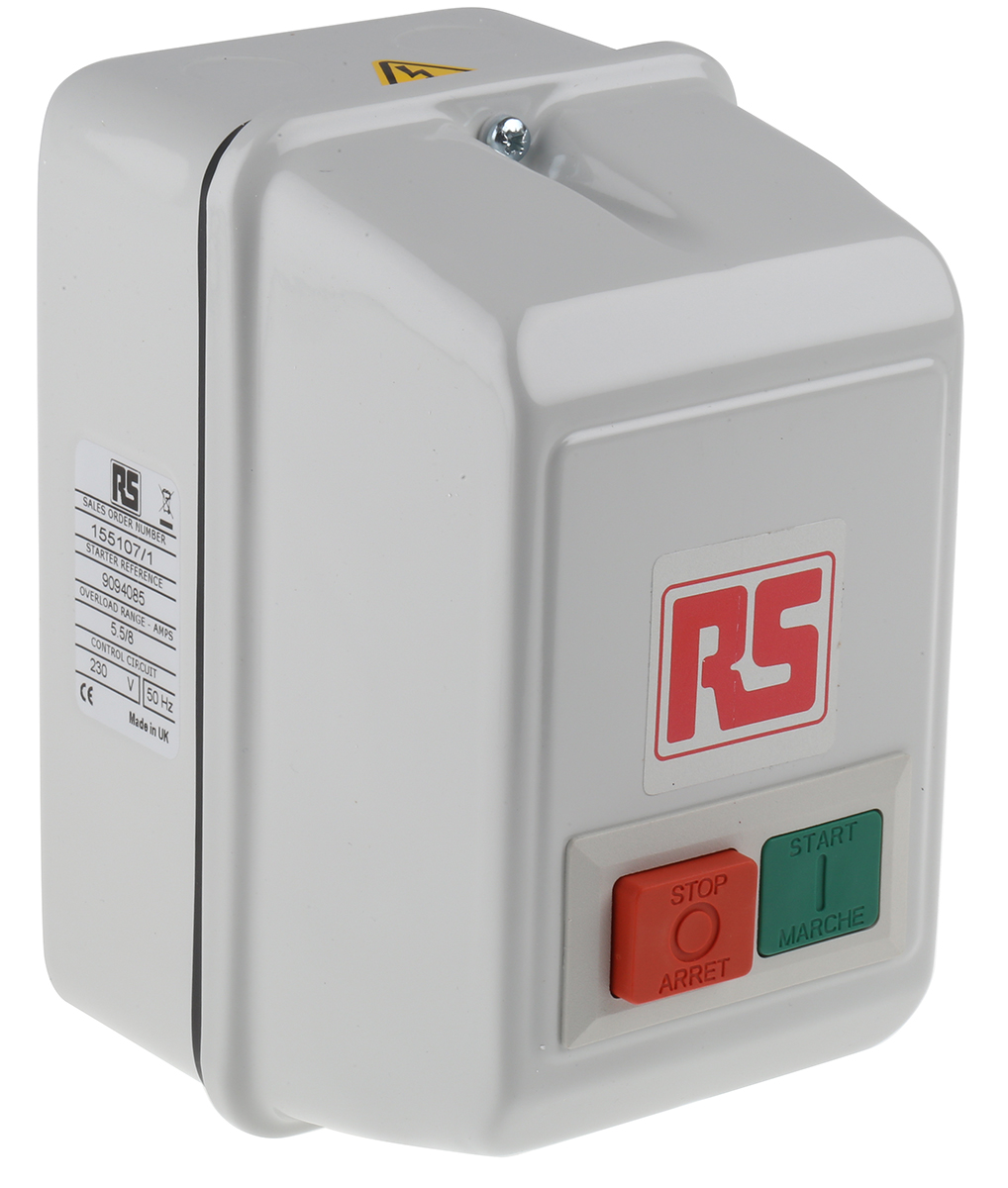 RS PRO DOL Starter, DOL, 0.75 kW, 240 V ac, 1 Phase, IP55