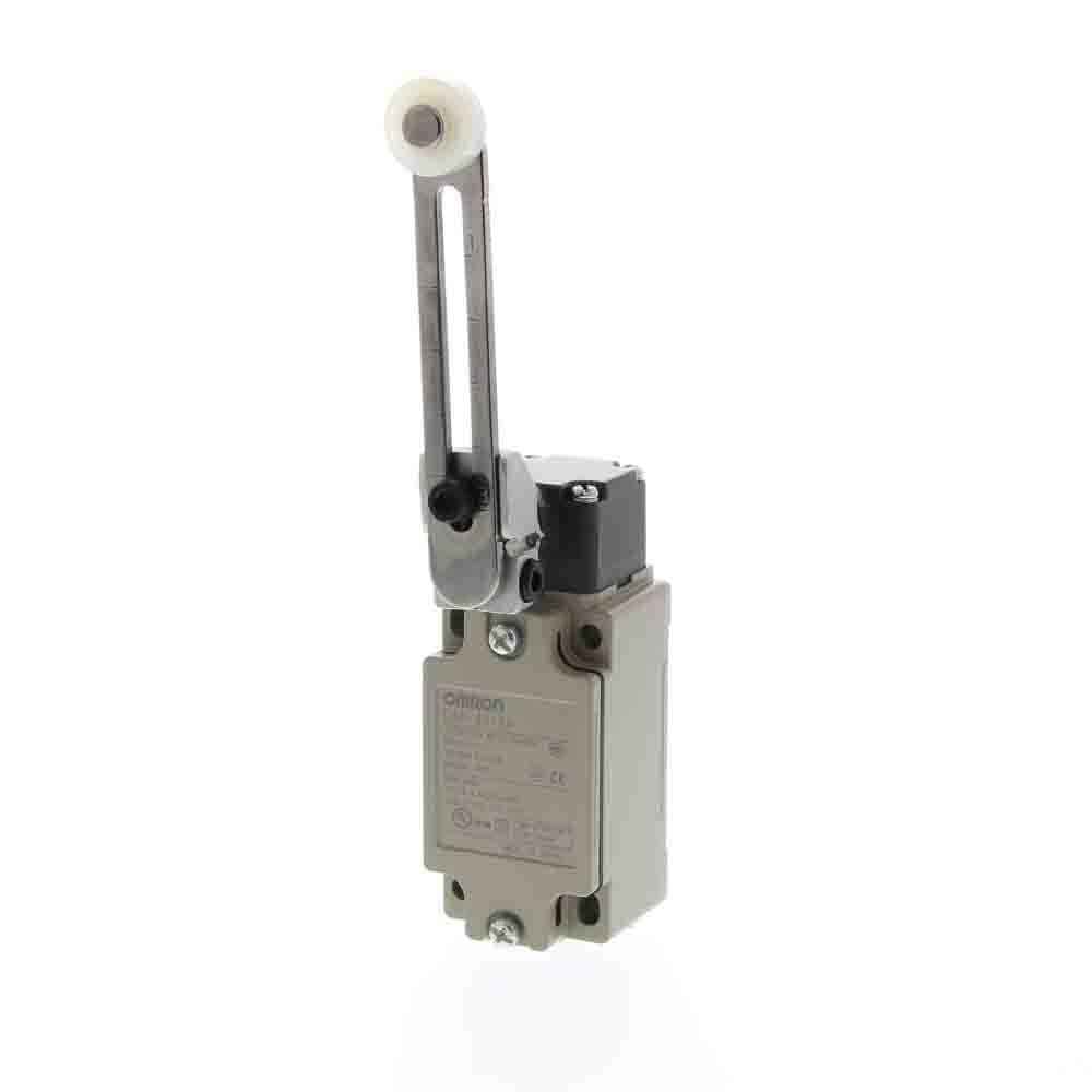 Omron D4B-N Series Adjustable Roller Lever Limit Switch, 2NC, IP67, DPST, Metal Housing, 400V ac Max, 20A Max