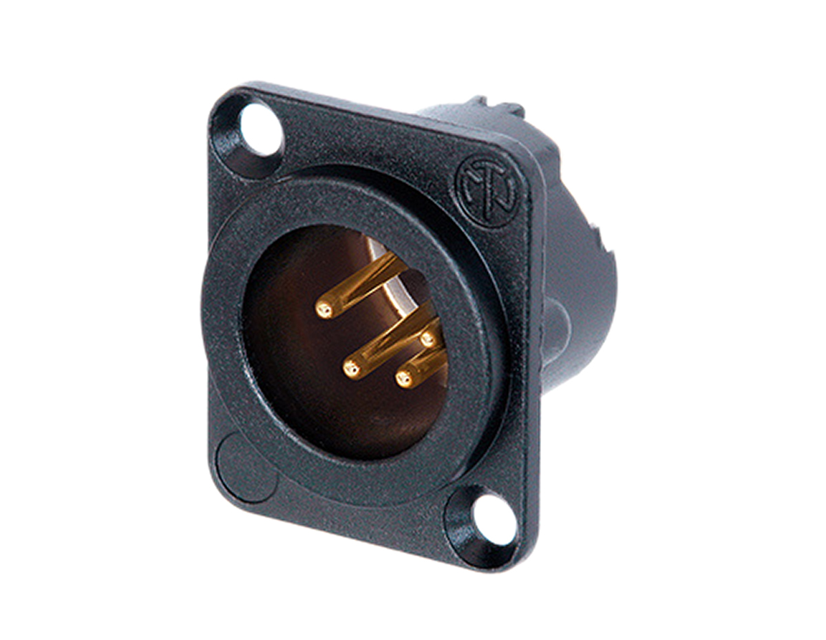 Neutrik Cable Mount XLR Connector, Male, 50 V, 4 Way, Gold Plating