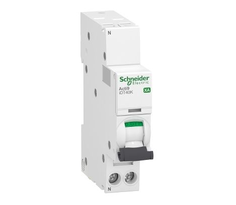 Schneider Electric Acti 9 Acti9 iDT40K XA MCB, 1+N, 6A Curve C, 230V AC