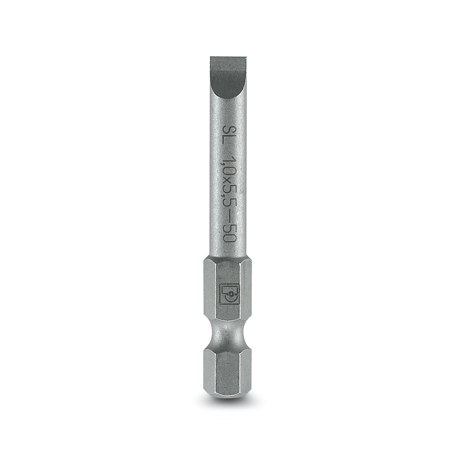 Phoenix Contact Slotted Driver Bit, 1.0 x 5.5 x 50 mm Tip, 1/4 in Drive, Phillips Drive, 50 mm Overall