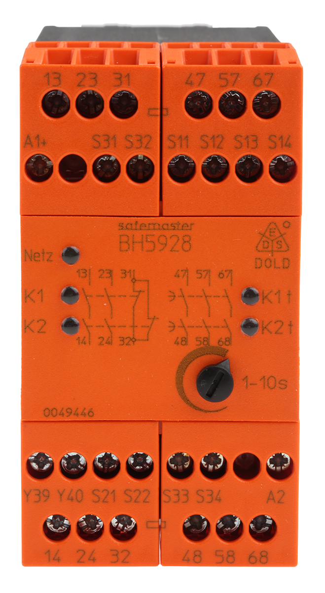 Dold Safemaster BH 5928 Safety Relay 24V ac/dc, Single/Dual-Channel 3 Safety Contacts