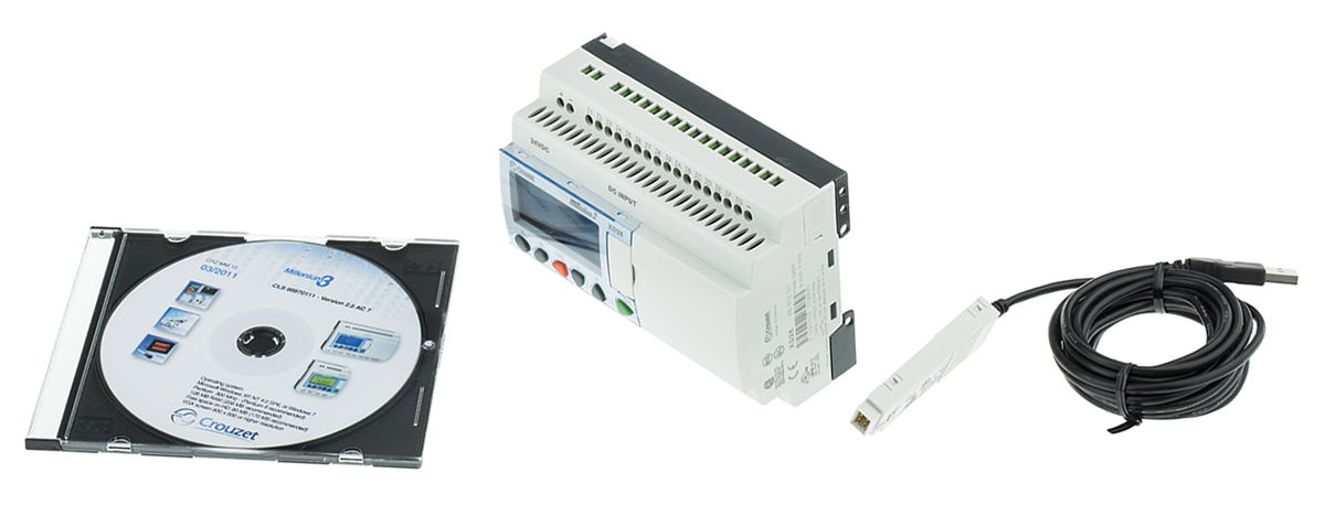 Crouzet Millenium 3 Series Logic Control for Use with XD26 Series, 24 V dc Supply, Relay Output, 16-Input, Analogue,