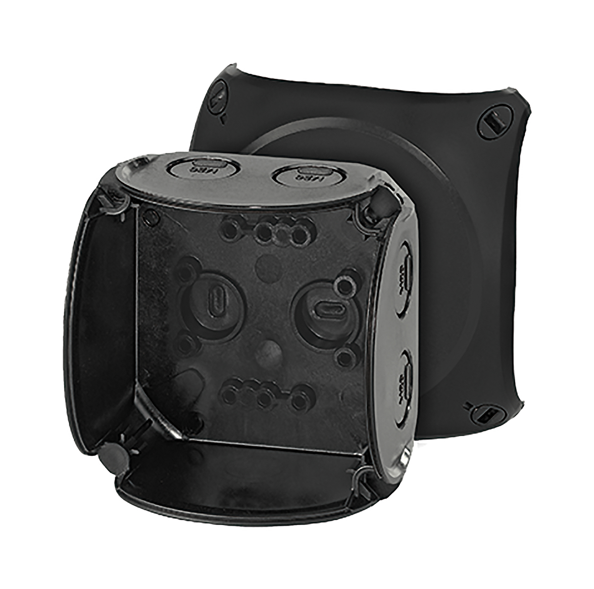 HENSEL ENYCASE DK Series Black Polycarbonate Junction Box, 93 x 93 x 62mm