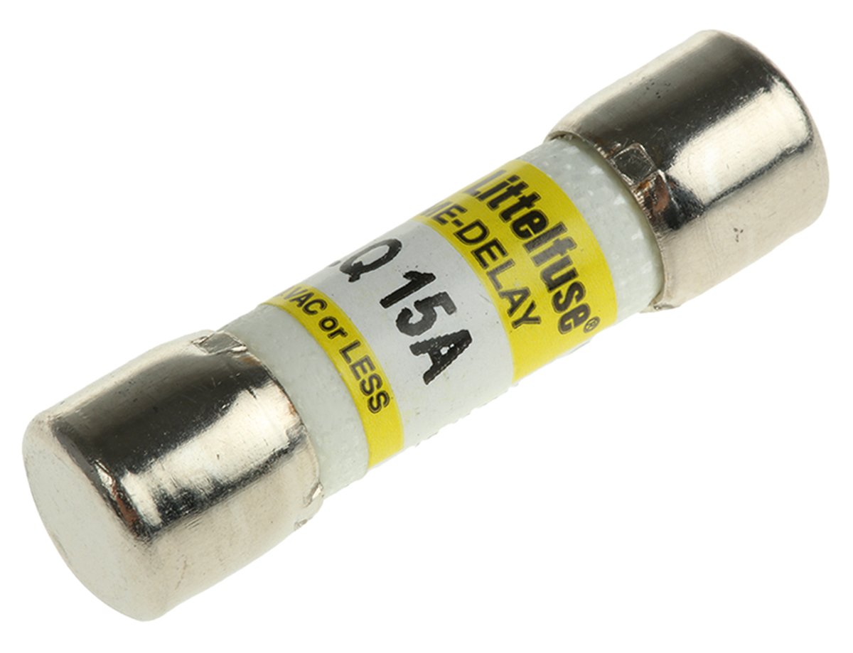 Littelfuse 15A T Melamine Cartridge Fuse, 10 x 38mm