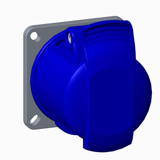 Amphenol Industrial, 2CMA1 IP44 Blue Panel Mount 3P+N+E Industrial Power Socket, Rated At 16A, 250 V