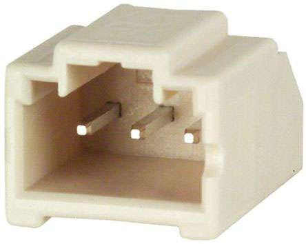 Hirose DF1E Series Right Angle Through Hole PCB Header, 3 Contact(s), 2.5 mm Pitch, 1 Row, Shrouded