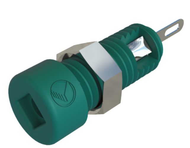 Hirschmann Test & Measurement Green Female Banana Socket, 2mm Connector, Solder Termination, 6A, 60V dc, Nickel, Tin