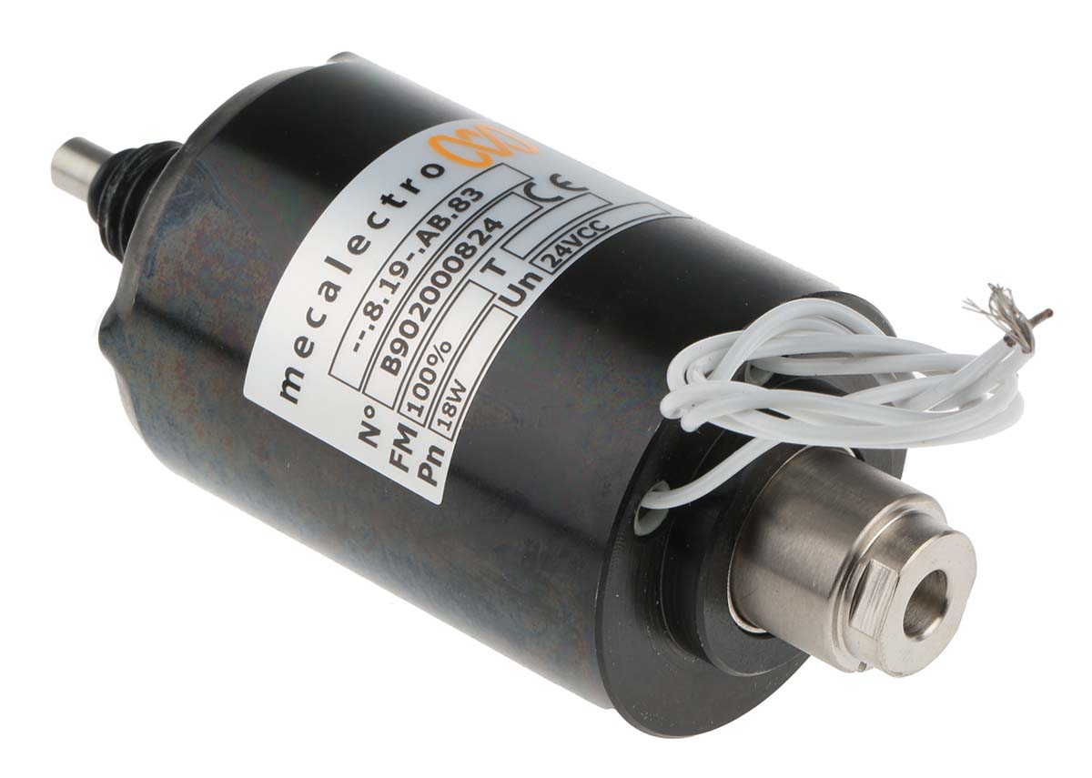 Mecalectro Linear Solenoid, 24 V dc, 6 → 22N