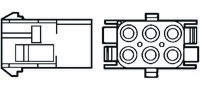 TE Connectivity, Universal MATE-N-LOK Female Connector Housing, 6.35mm Pitch, 6 Way, 2 Row