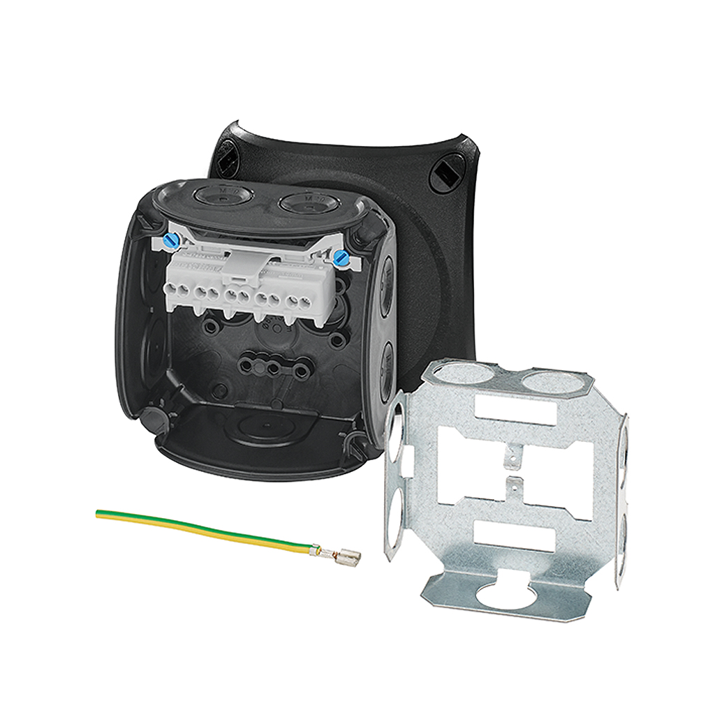 HENSEL DK Series Black Polypropylene Terminal Box, IP66, 5 Terminals, 62 x 93 x 93mm