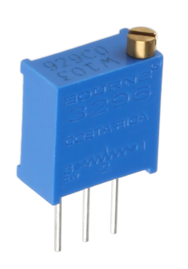 10kΩ, Through Hole Trimmer Potentiometer 0.5W Top Adjust Bourns, 3296