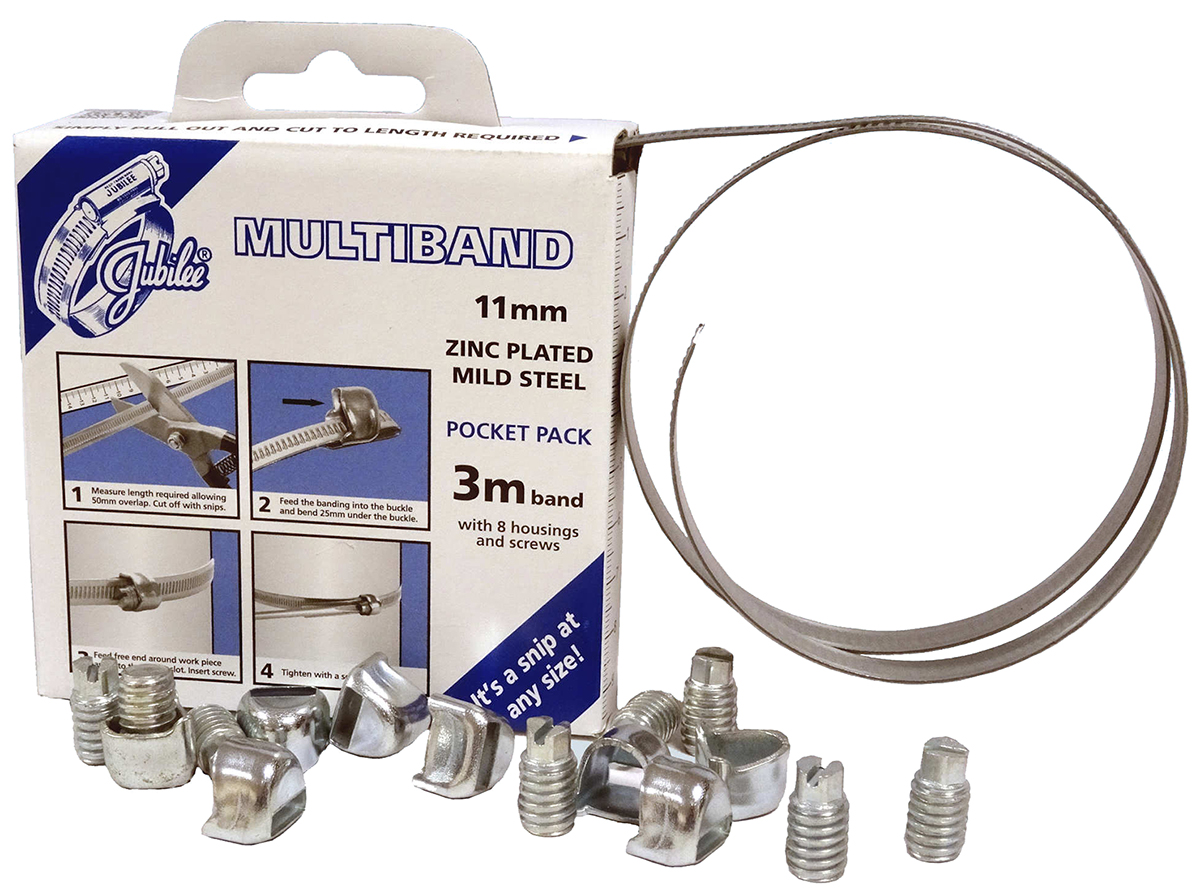 Jubilee 9 Piece Mild Steel Worm Drive Hose Clip Banding