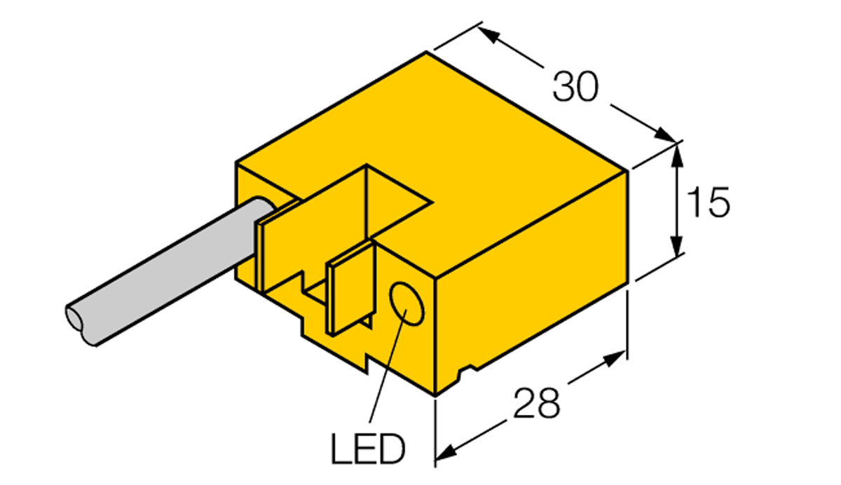 Turck Inductive Block Proximity Sensor, PNP NO, 10 → 30 V dc