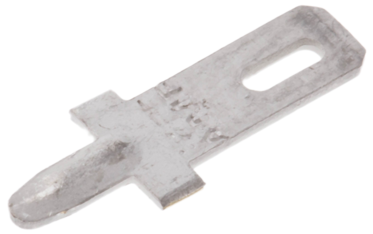 TE Connectivity FASTON .110 Uninsulated Male Spade Connector, PCB Tab, 2.8 x 0.51mm Tab Size