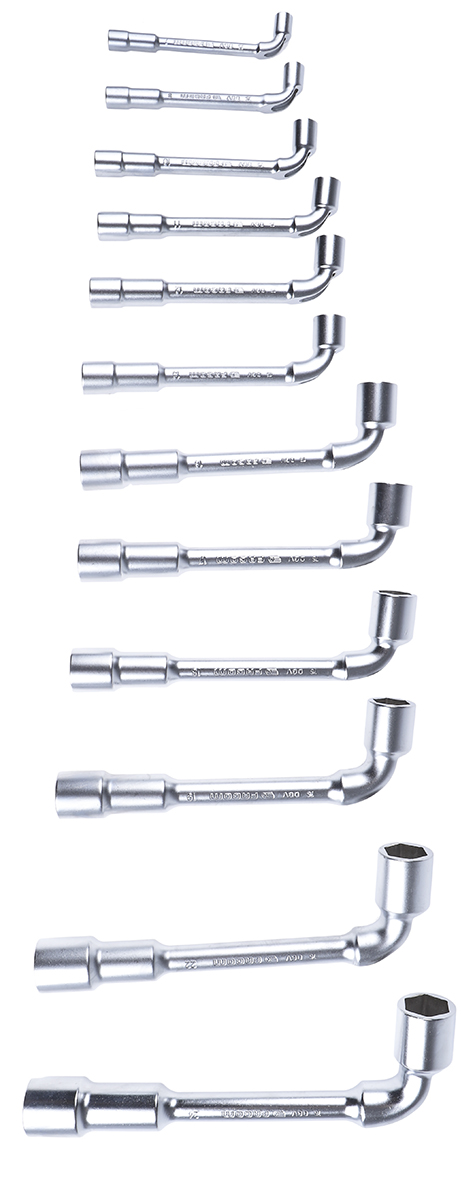 Facom Hex Tubular Box Spanner Set, 7 - 8 - 10 - 11 - 12 - 13 - 16 - 17 - 18 - 19 - 22 - 24 mm Tip