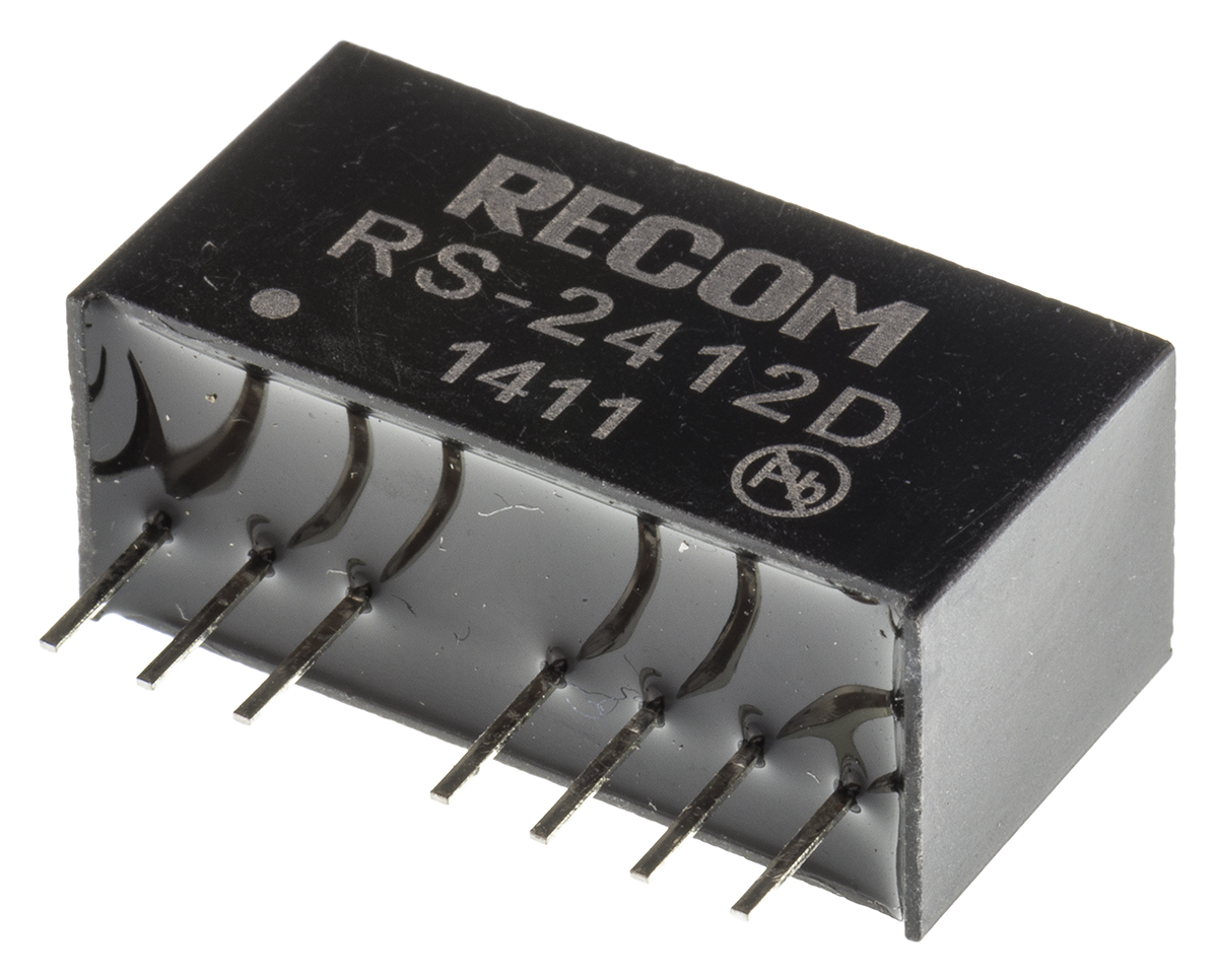 Recom RS DC-DC Converter, ±12V dc/ ±83mA Output, 18 → 36 V dc Input, 2W, Through Hole, +85°C Max Temp -40°C Min