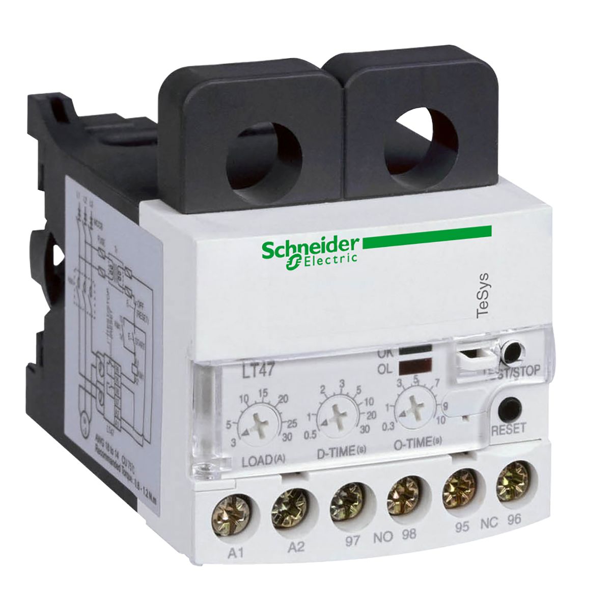 Schneider Electric Electronic Overload Relay 1NO + 1NC, 30 A F.L.C, 6 A Contact Rating, 240 Vac, SP, TeSys