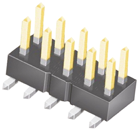 Samtec TSM Series Straight Surface Pin Header, 10 Contact(s), 2.54 mm Pitch, 2 Row, Unshrouded