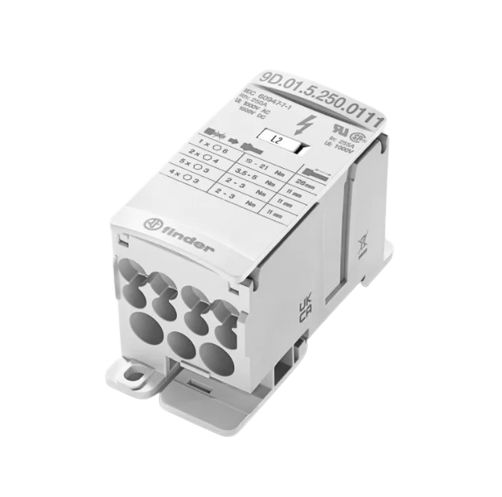 Finder Non-Fused Terminal Block, 12 Way, 70mm², 100kA, 1000/1500 V, White